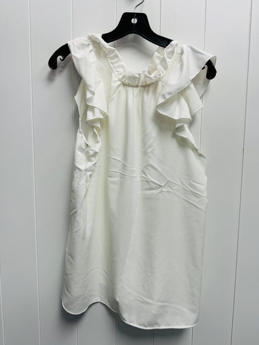 Blouse Short Sleeve By Entro In White, Size: S