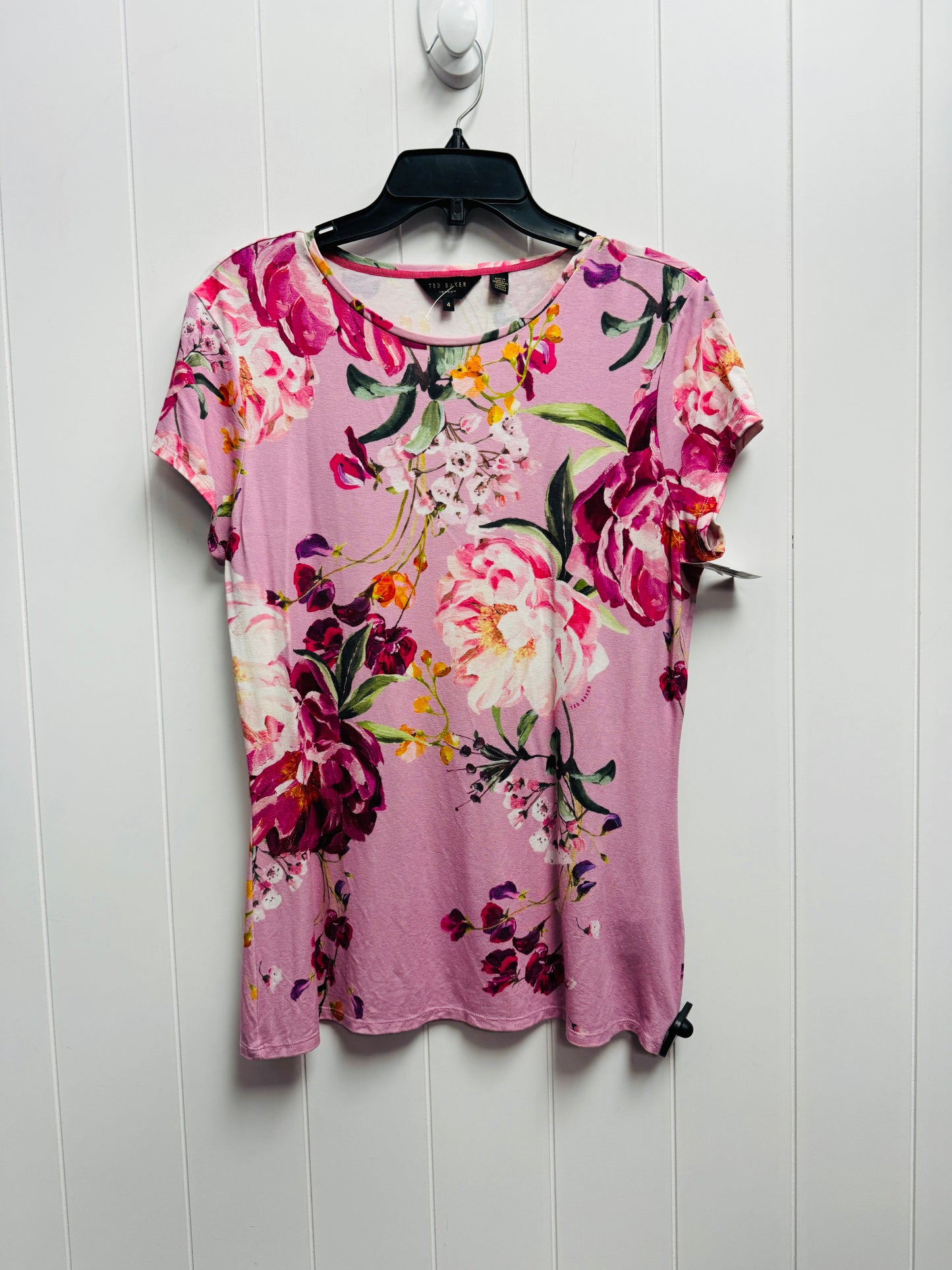 Top Short Sleeve By Ted Baker In Pink & Purple, Size: M