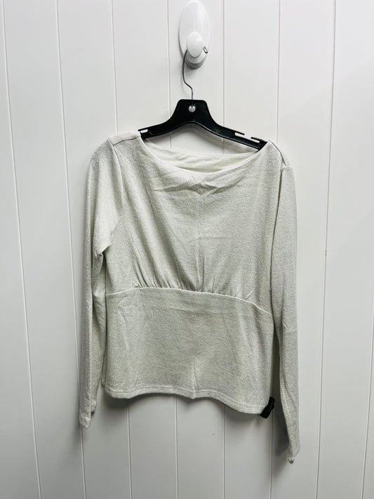 Top Long Sleeve By Banana Republic In Silver, Size: M