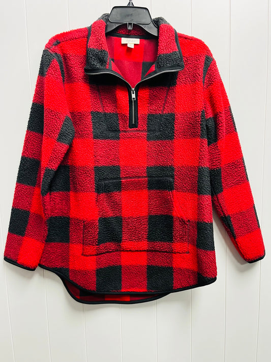 Jacket Fleece By style and co In Black & Red, Size: S