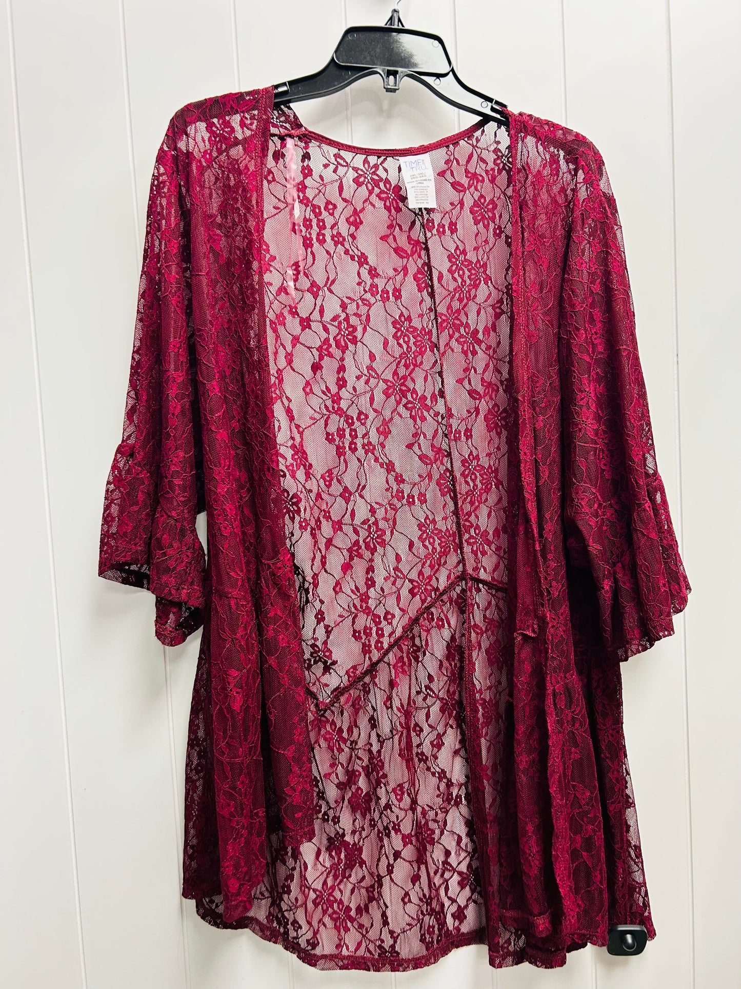 Kimono By Time And Tru In Red, Size: 2x