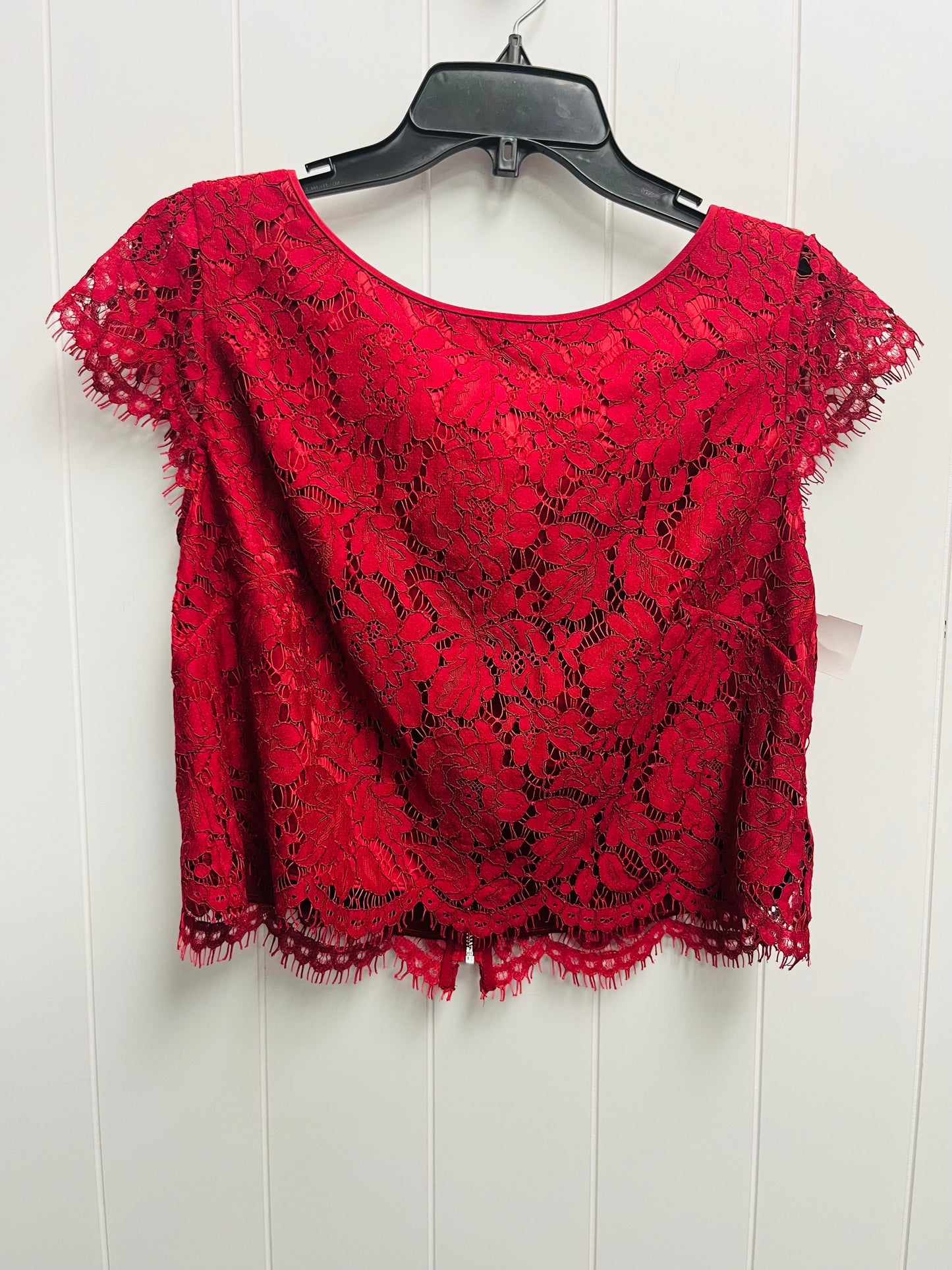 Top Short Sleeve By White House Black Market In Red, Size: 8