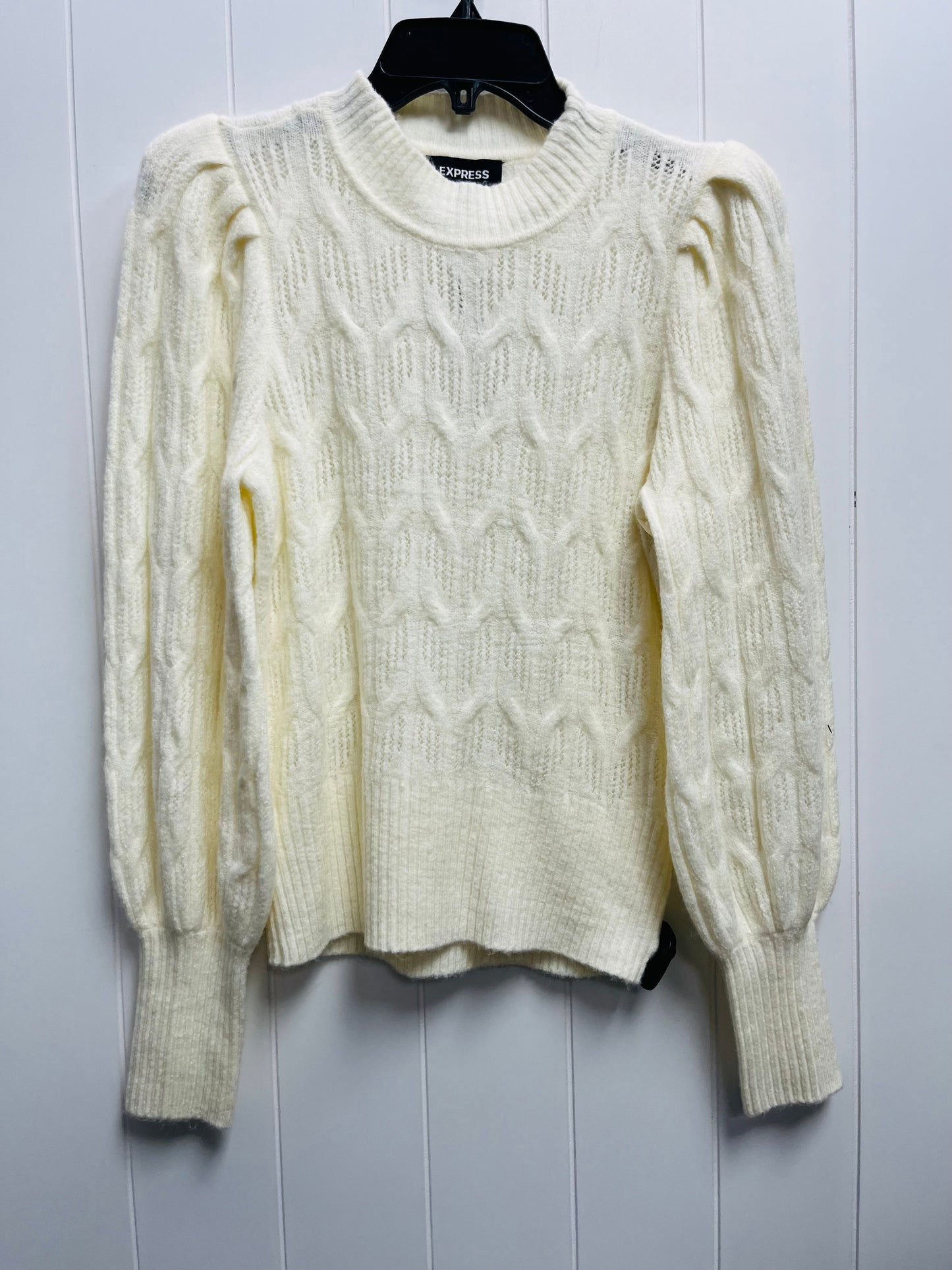 Sweater By Express In White, Size: Xs