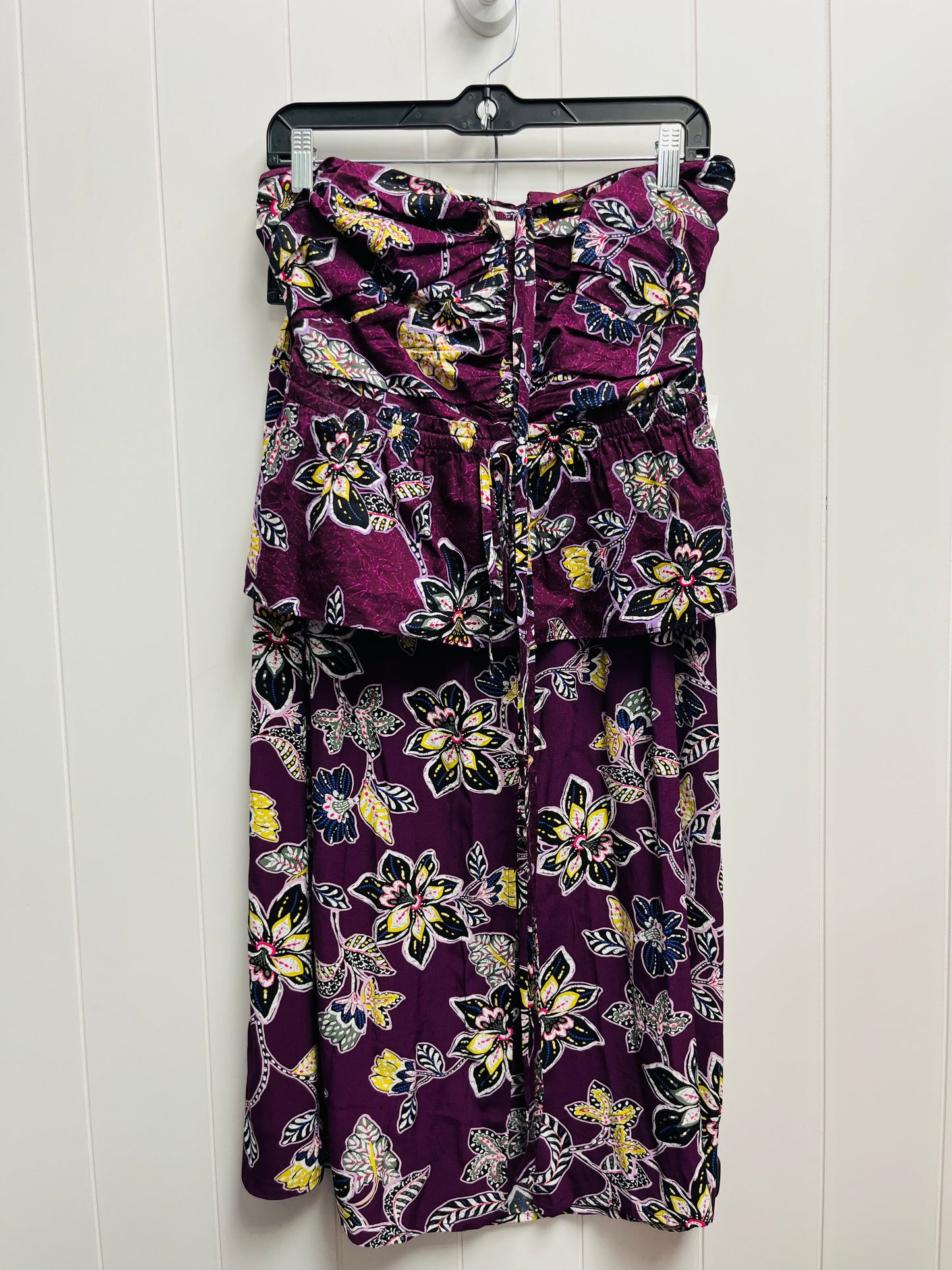 Skirt Midi By Loft In Purple & Yellow, Size: M