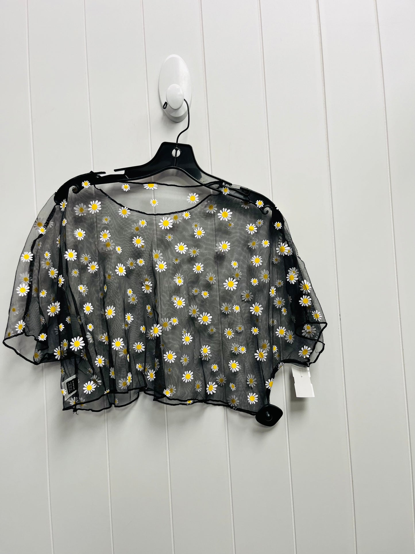 Top Short Sleeve By Shein In Black & Yellow, Size: Xl