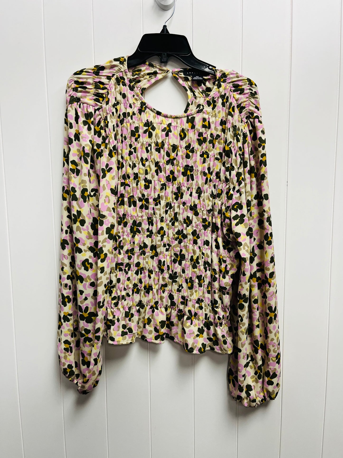 Blouse Long Sleeve By Sanctuary In Green & Pink, Size: Xxl