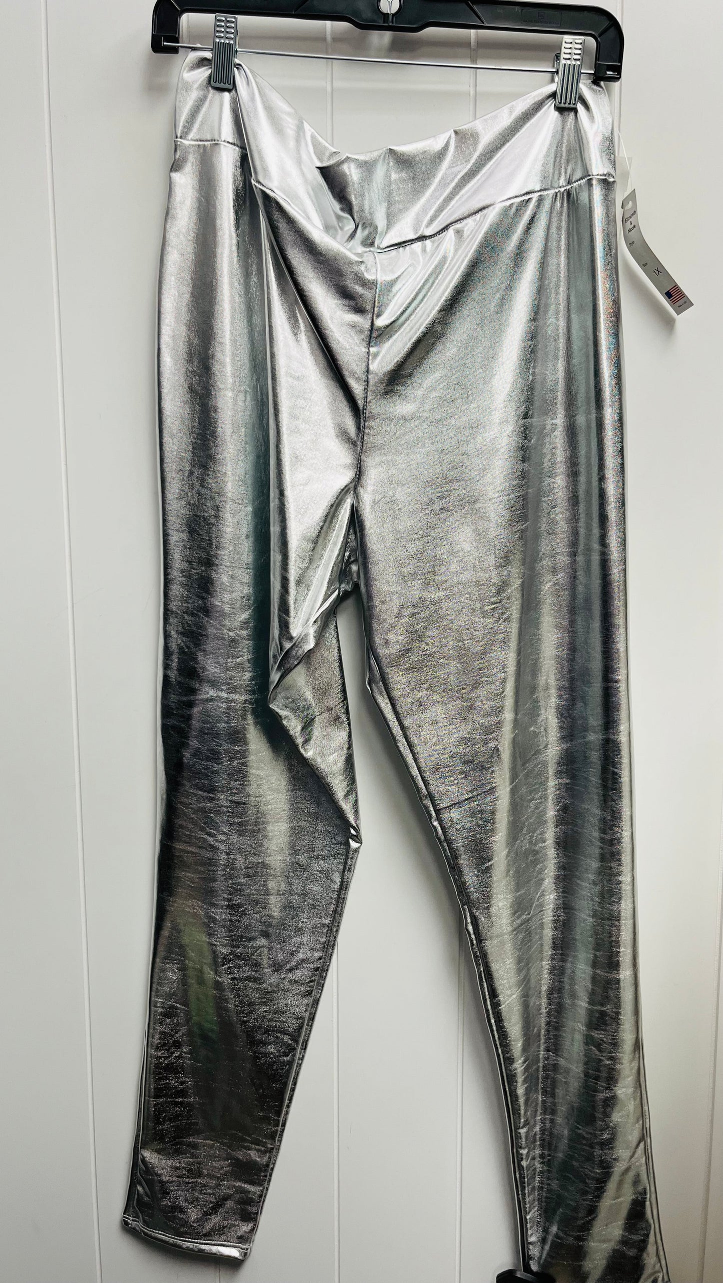 Pants Leggings By Clothes Mentor In Silver, Size: 1x