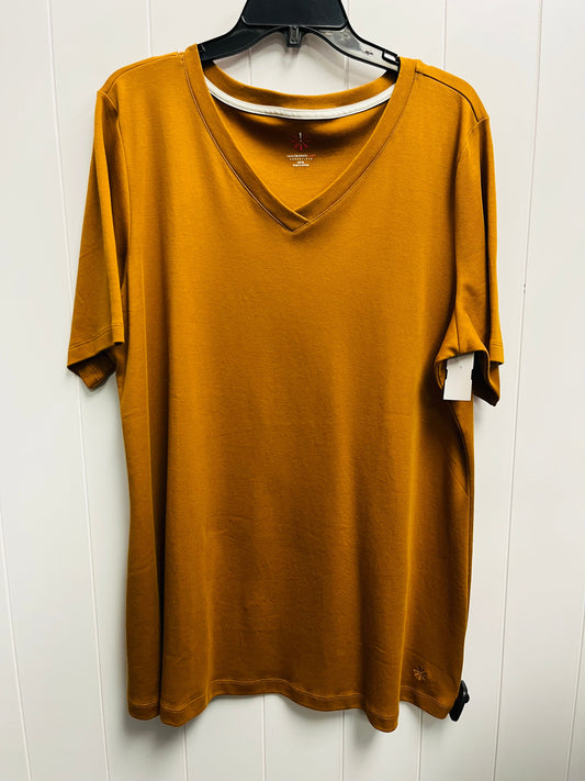 Top Short Sleeve Basic By Isaac Mizrahi Live Qvc In Yellow, Size: Xl