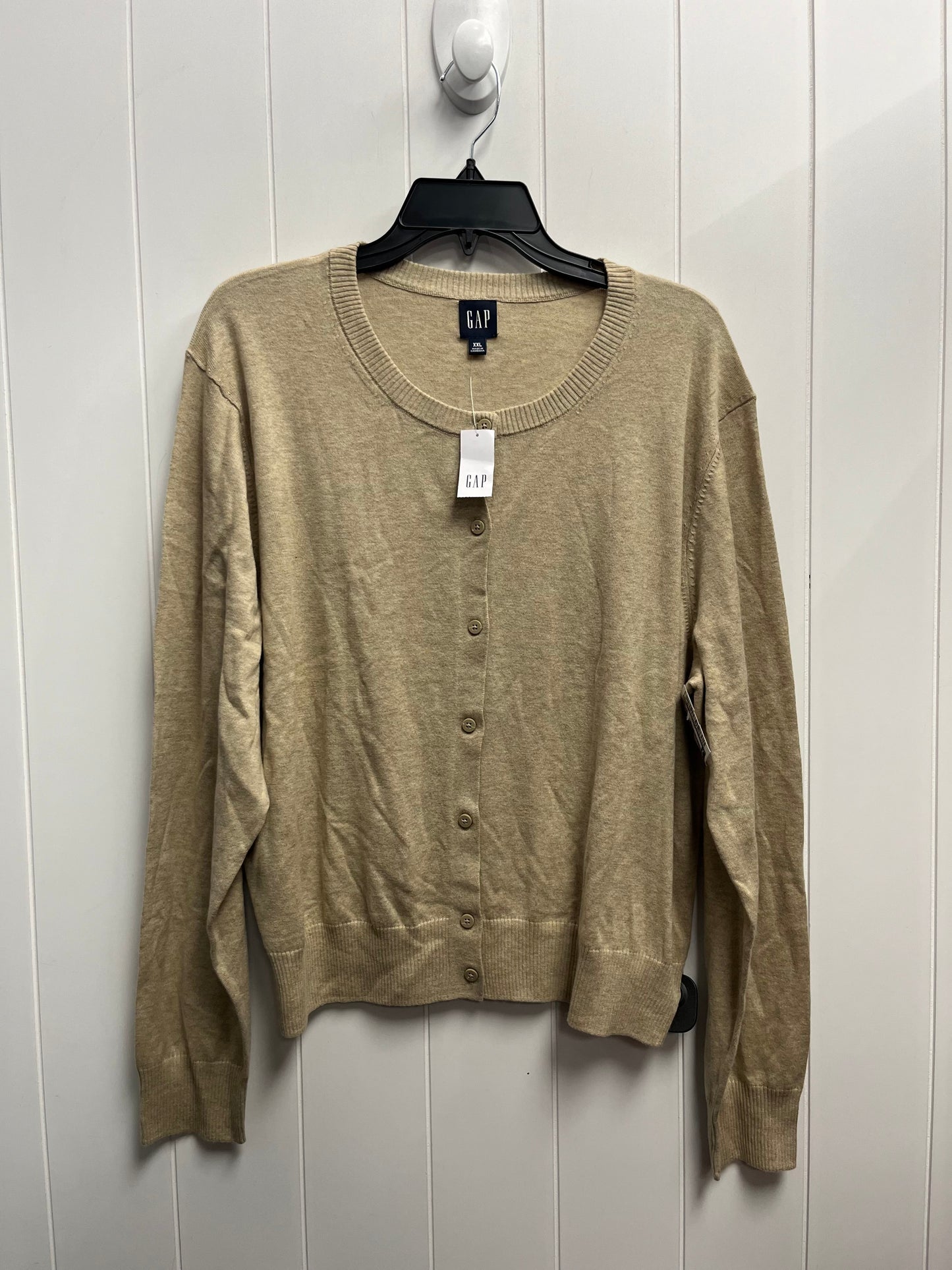 Sweater Cardigan By Gap In Tan, Size: 1x