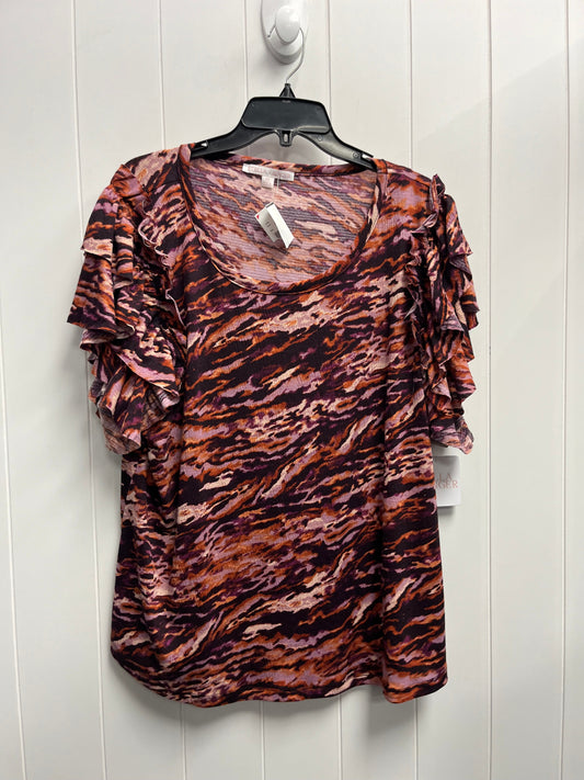 Top Short Sleeve By Clothes Mentor In Orange & Purple, Size: 2x