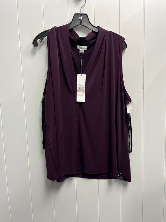 Top Sleeveless By Calvin Klein In Purple, Size: 2x