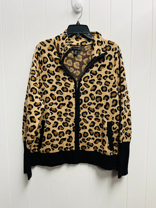 Sweater Cardigan By Rachel Zoe In Animal Print, Size: Xl