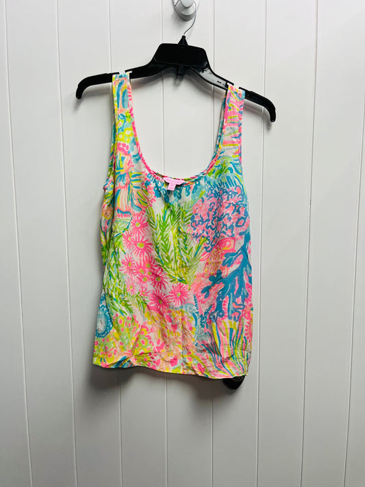 Top Sleeveless By Lilly Pulitzer In Green & Pink, Size: M