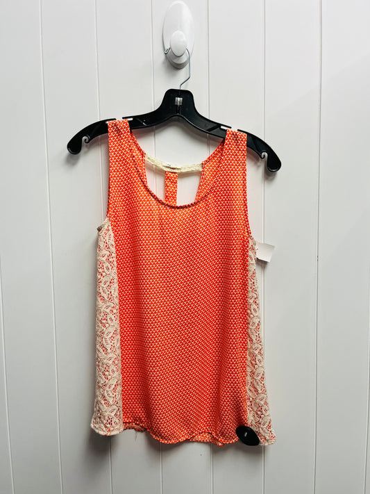 Top Sleeveless By Mystree In Orange & White, Size: S