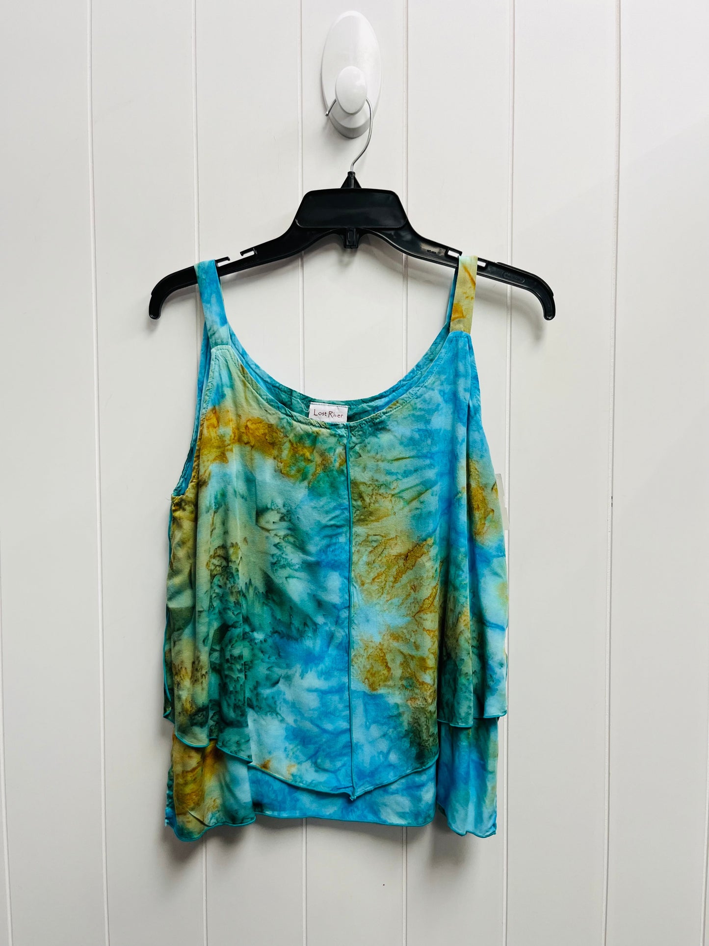 Top Sleeveless By LOST RIVER - In Blue & Green, Size: M