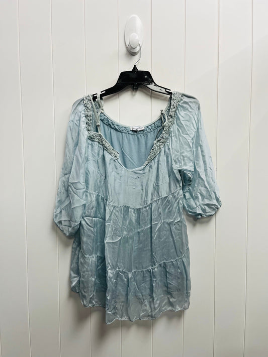 Blouse Long Sleeve By TEMPO PARIS -  In Blue, Size: M