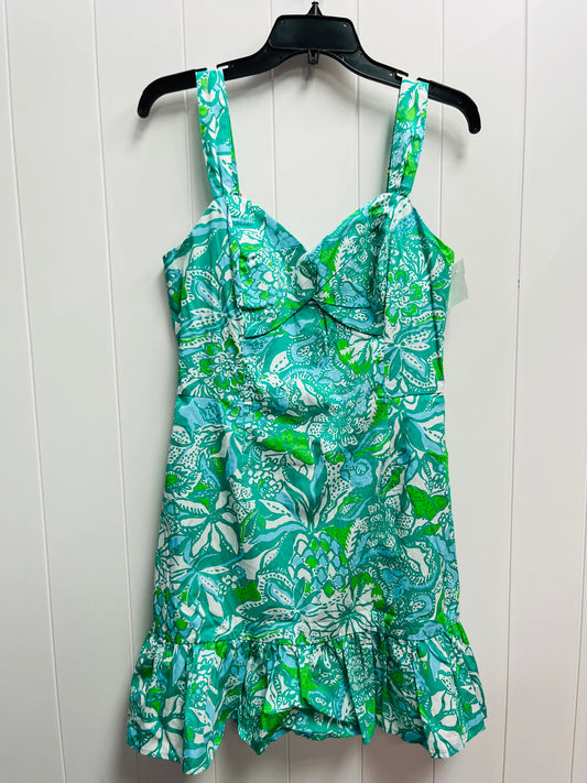 Dress Designer By Lilly Pulitzer In Green & White, Size: 10