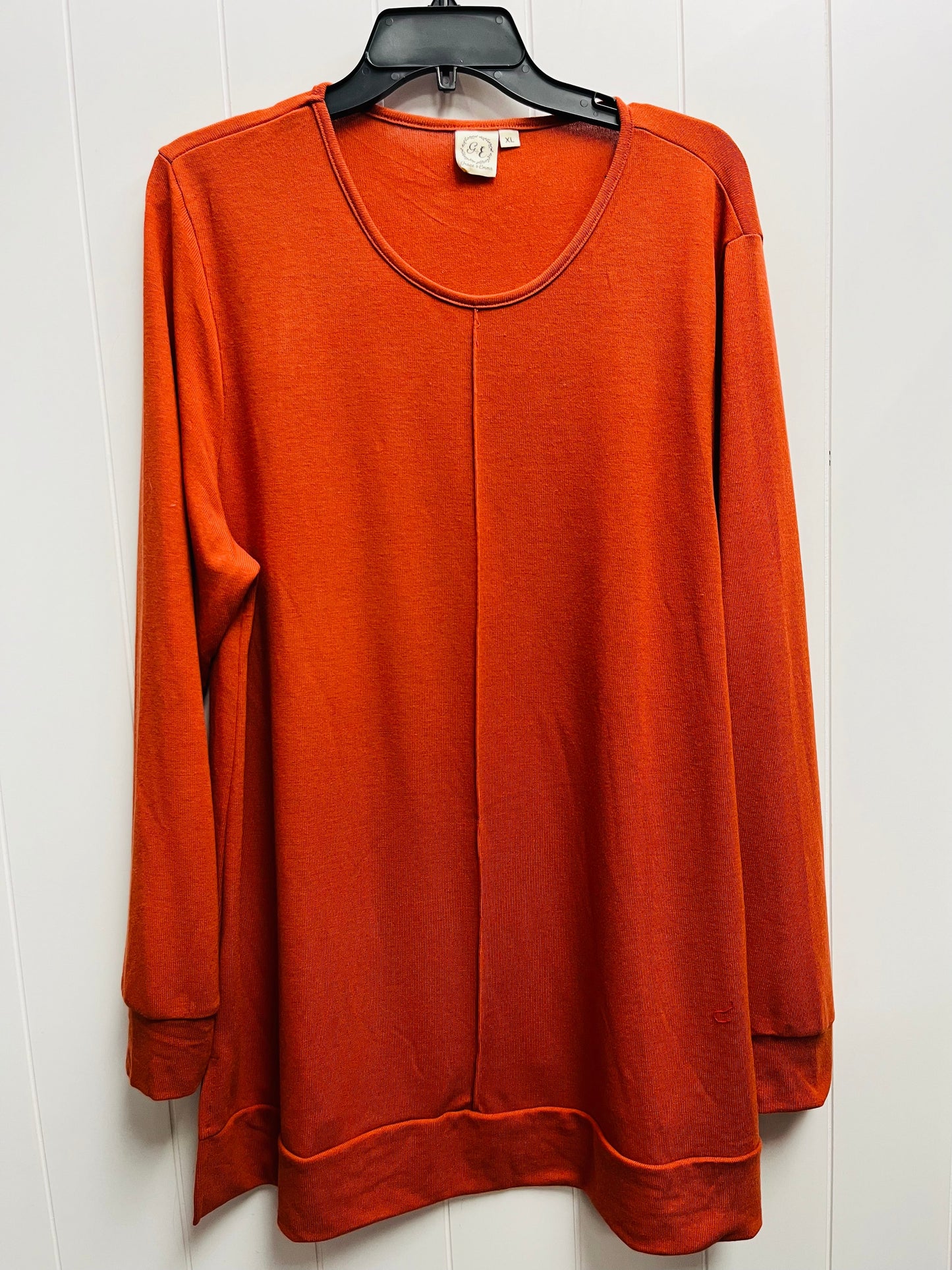 Top Long Sleeve Basic By Clothes Mentor In Orange, Size: Xl