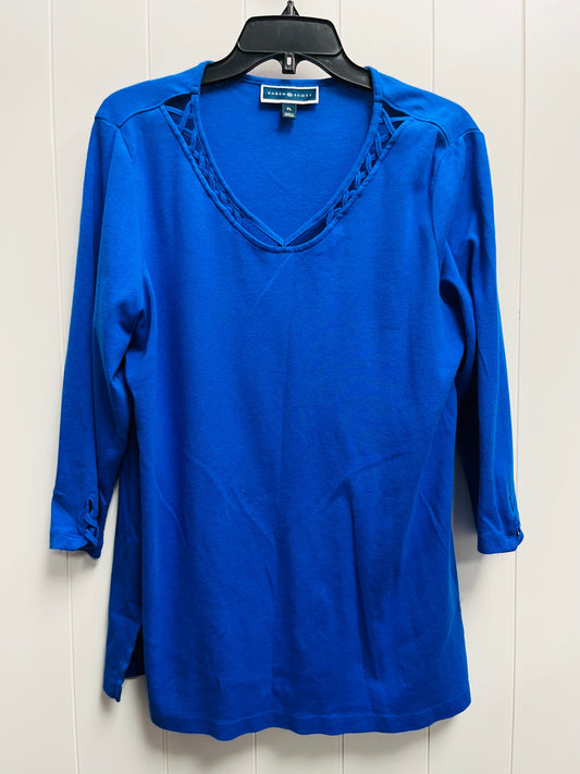 Top Long Sleeve By Karen Scott In Blue, Size: Xl