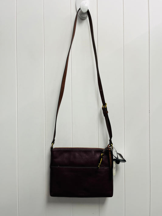 Crossbody Leather By Fossil, Size: Small