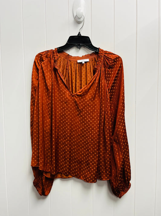 Blouse Long Sleeve By Current Air In Orange, Size: S