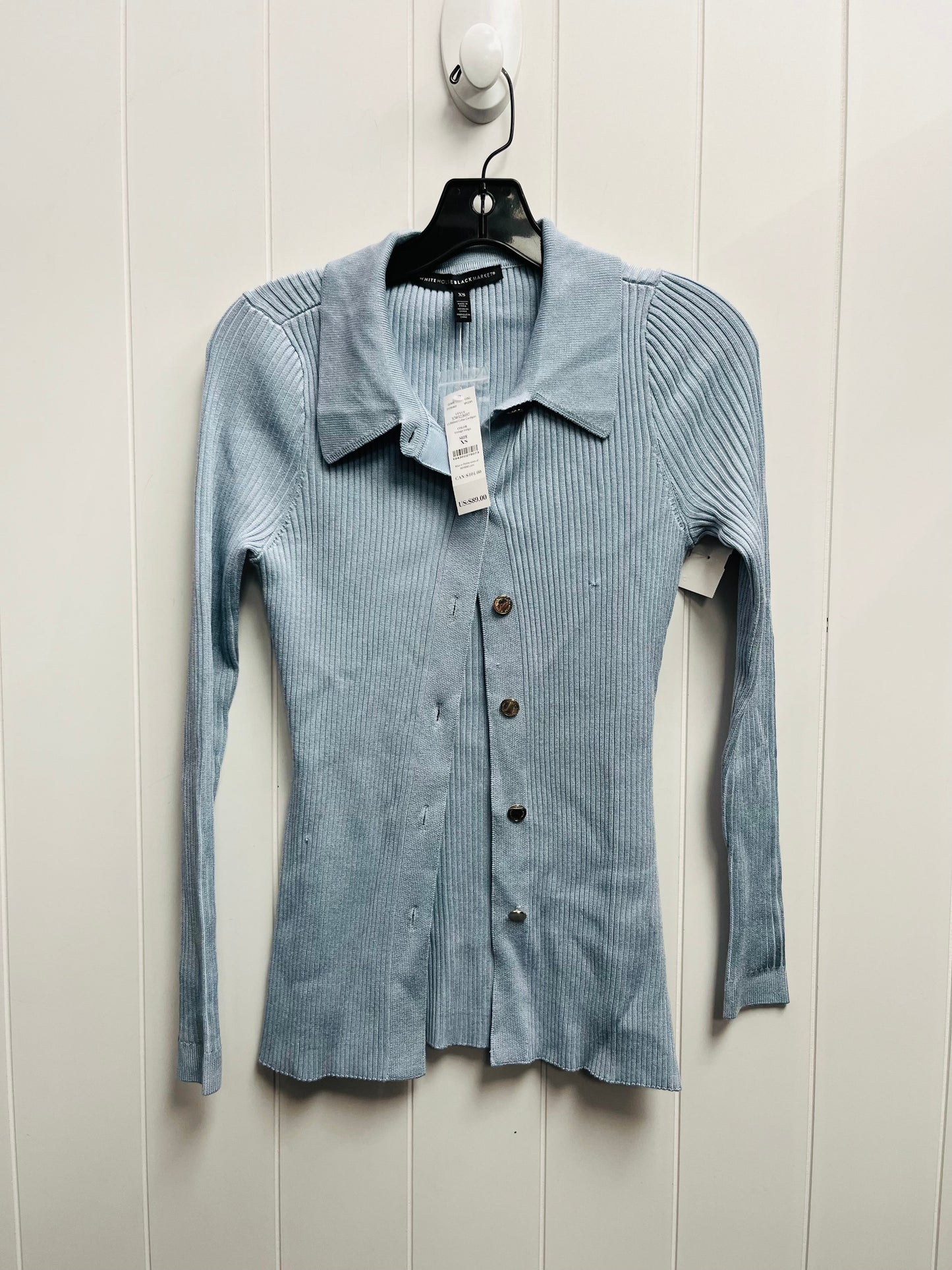 Top Long Sleeve By White House Black Market In Blue, Size: Xs