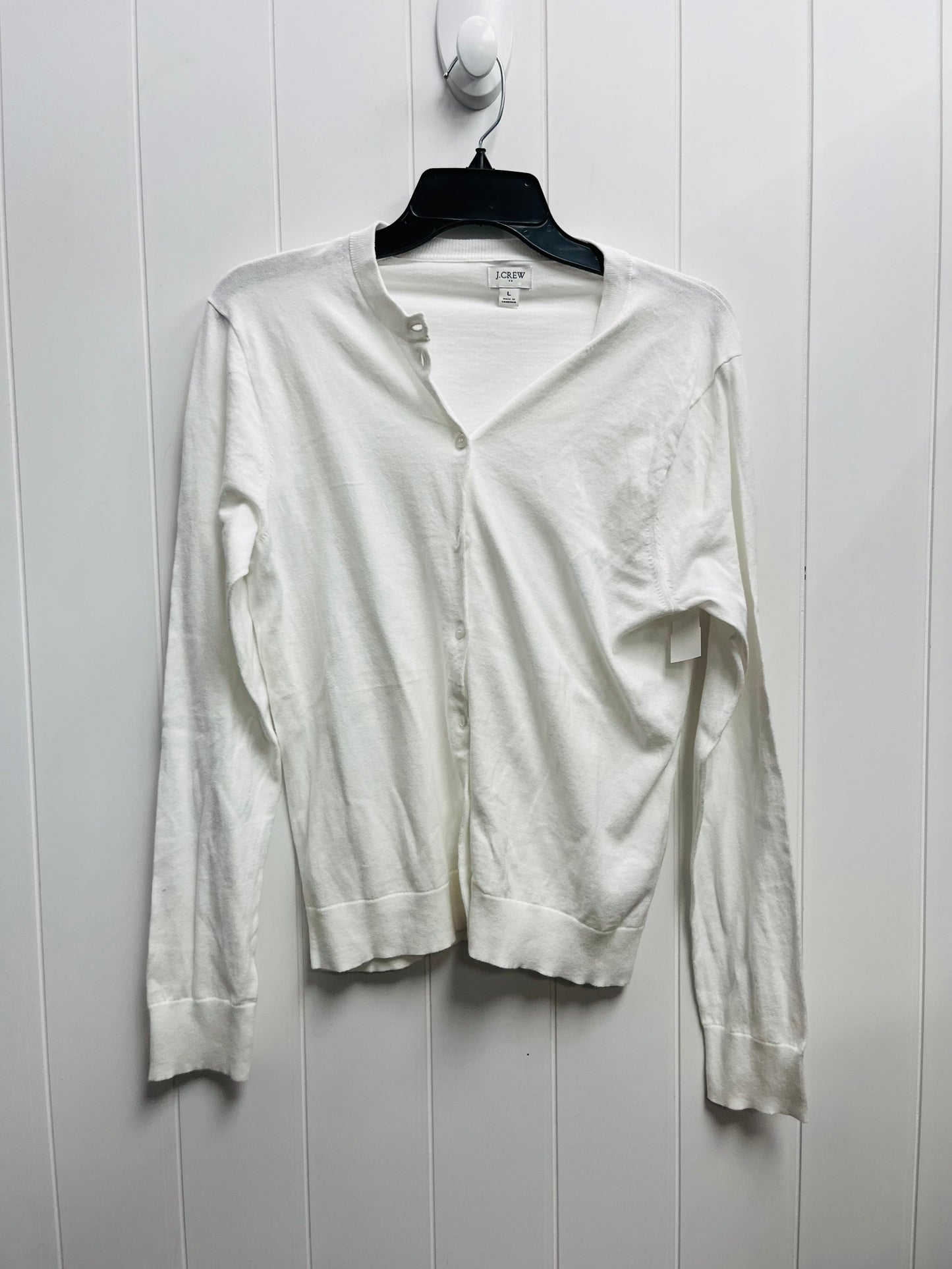 Sweater Cardigan By J. Crew In White, Size: L