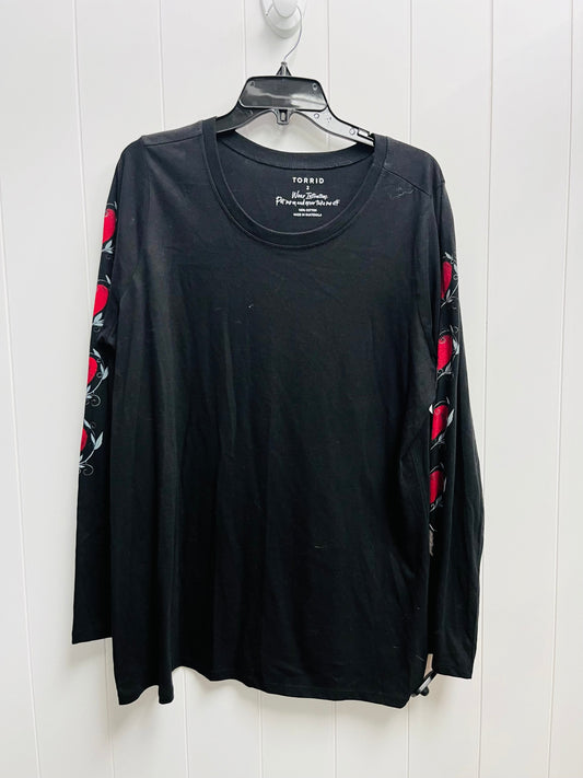 Top Long Sleeve By Torrid In Black & Red, Size: 2x