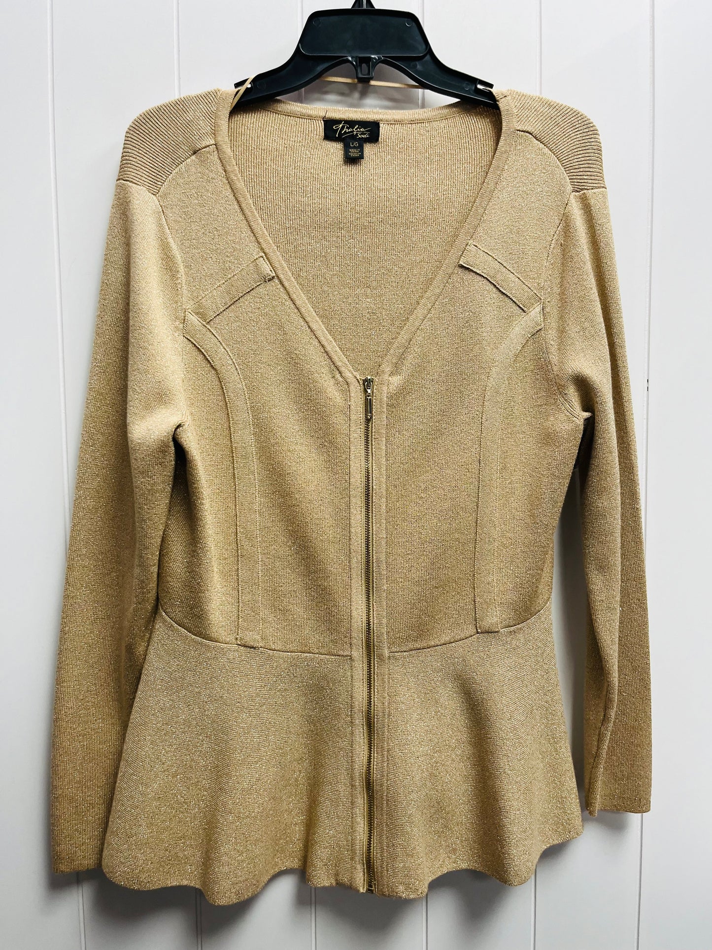 Sweater Cardigan By Thalia Sodi In Gold, Size: L