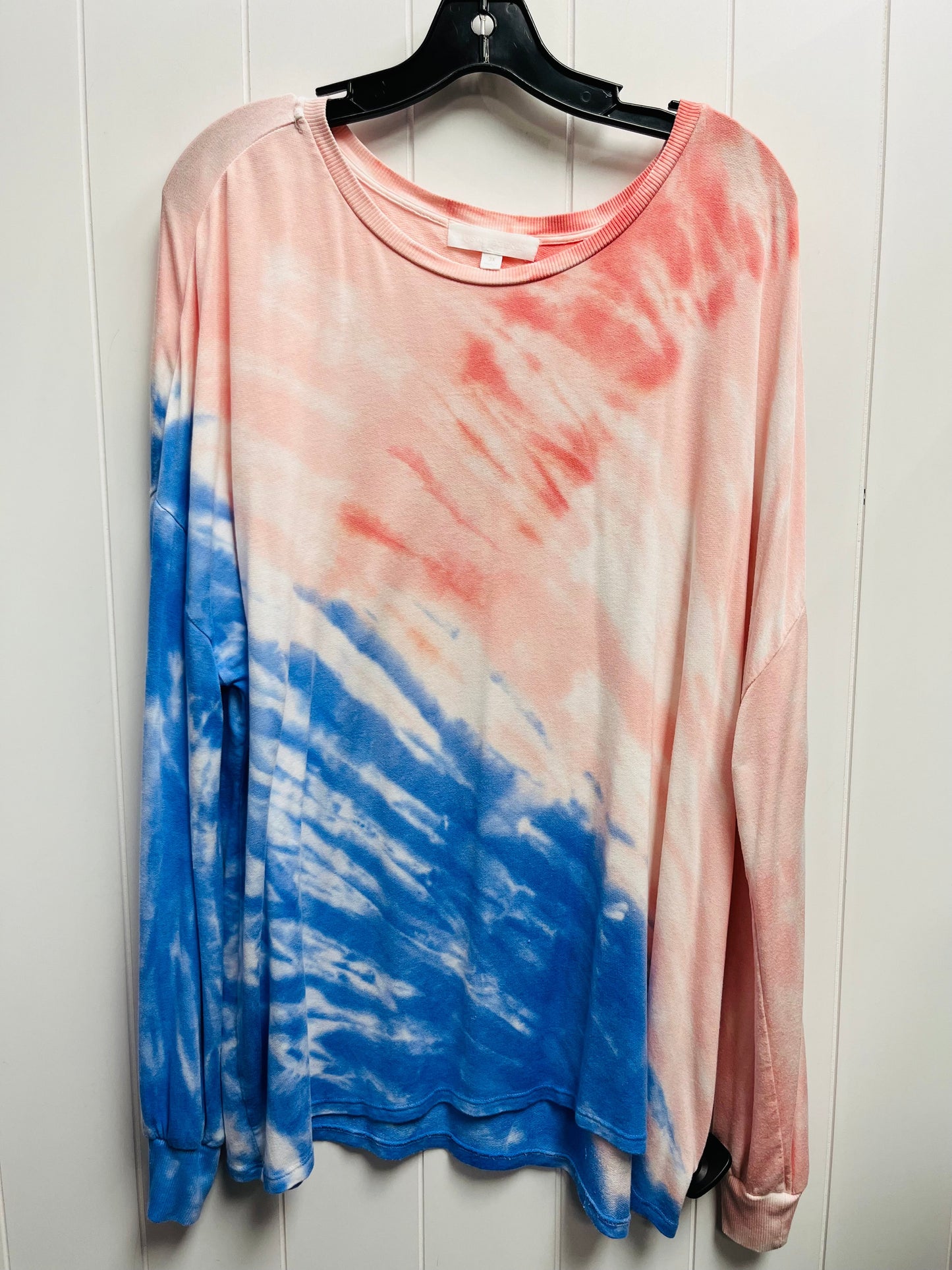 Top Long Sleeve By alyson parker In Blue & Orange, Size: 3x