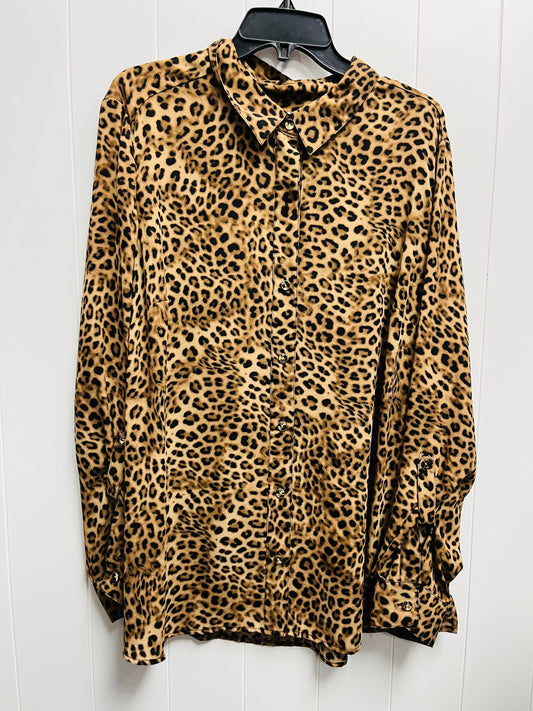 Top Long Sleeve By Charter Club In Animal Print, Size: 3x