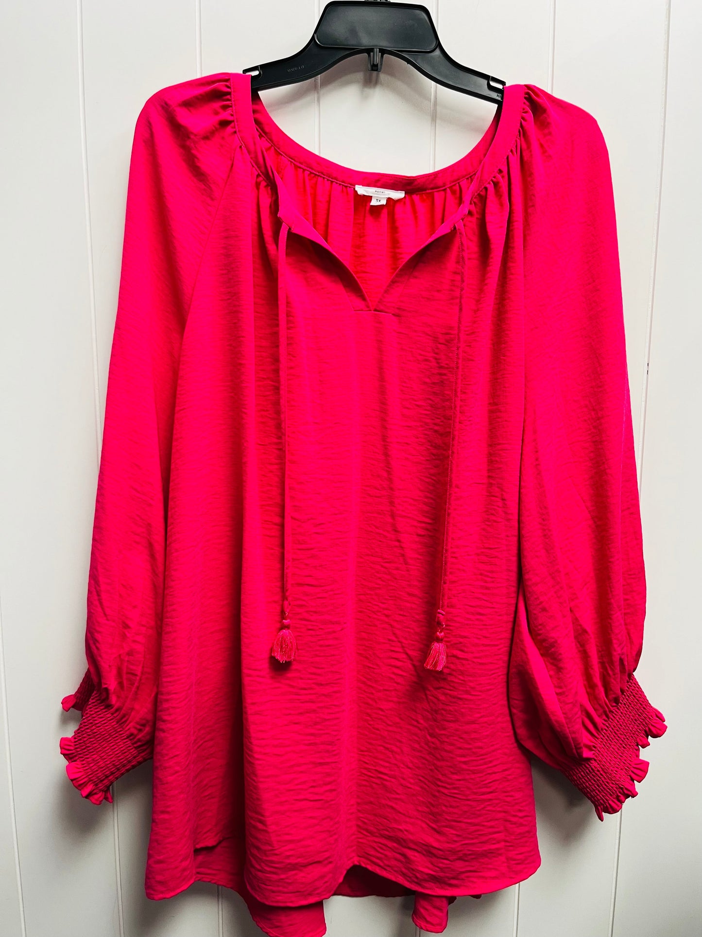 Top Long Sleeve By West Bound In Pink, Size: 3x