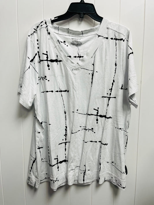 Top Short Sleeve Basic By West Bound In Black & White, Size: 3x