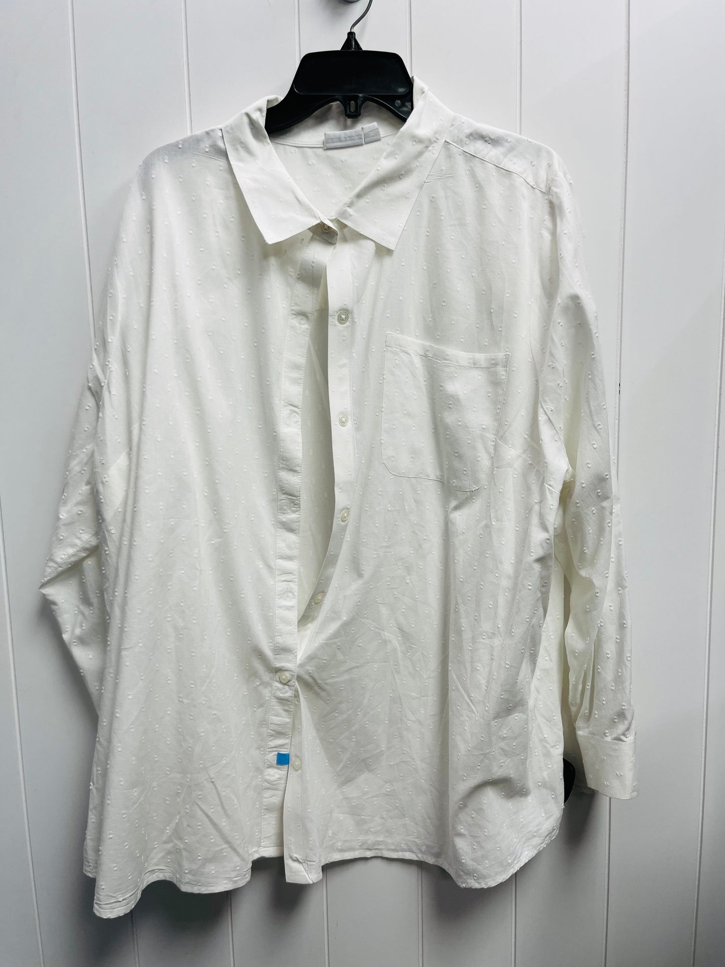 Top Long Sleeve By Kim Rogers In White, Size: 3x