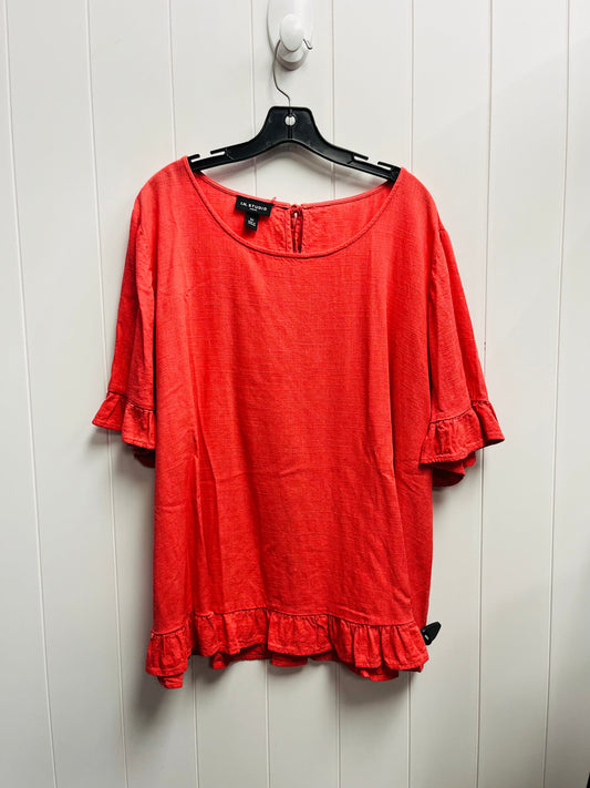 Top Short Sleeve By In Studio In Coral, Size: 3x