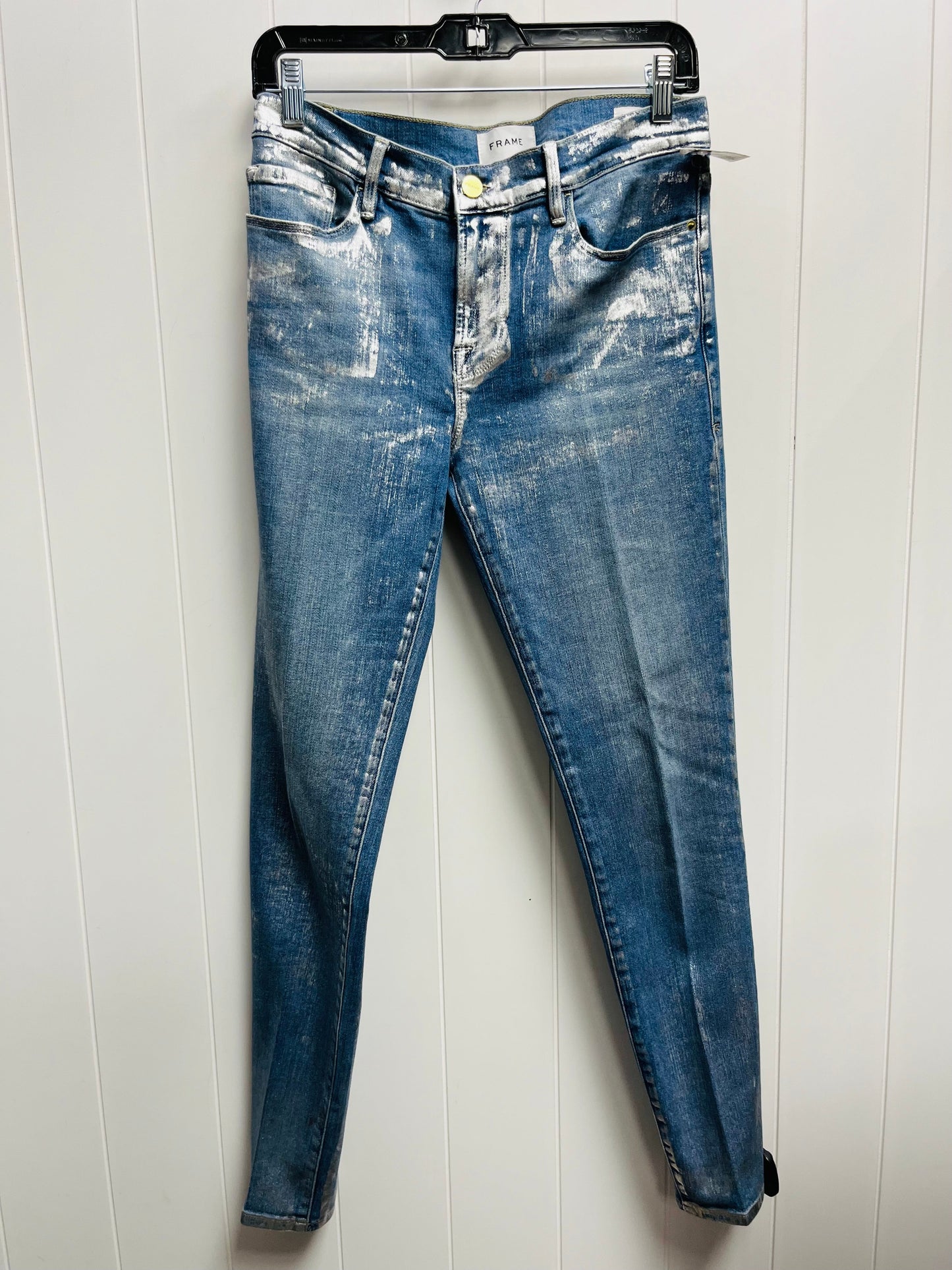 Jeans Skinny By Frame In Blue Denim, Size: 6