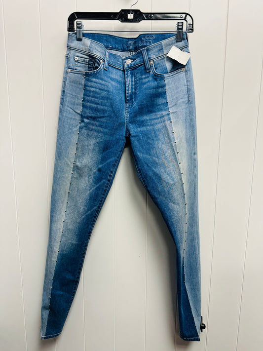 Jeans Skinny By 7 For All Mankind In Blue Denim, Size: 6