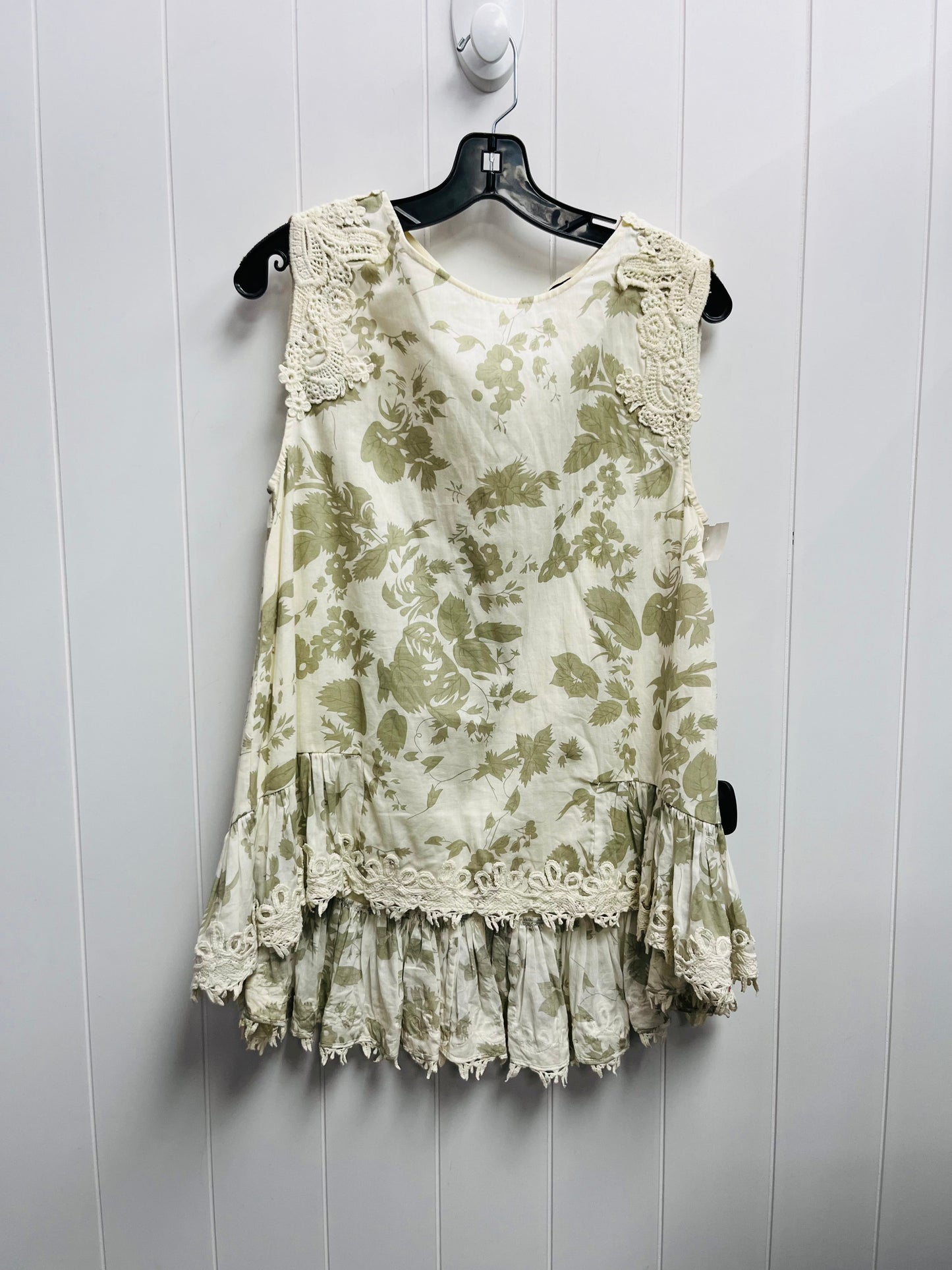 Tunic Sleeveless By Cmc In Cream & Green, Size: S