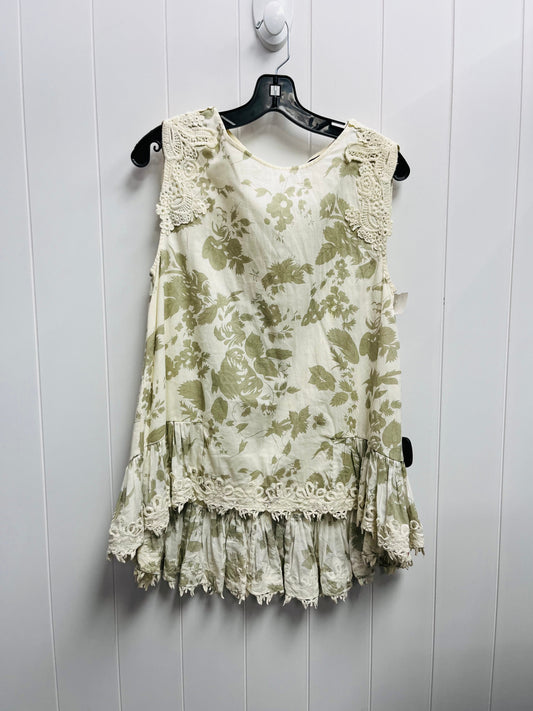 Tunic Sleeveless By Cmc In Cream & Green, Size: S