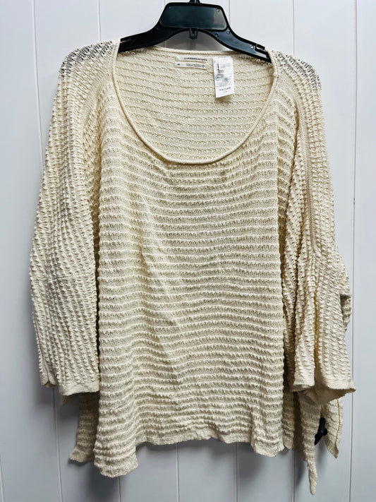 Sweater Short Sleeve By Anthropologie In Tan, Size: L