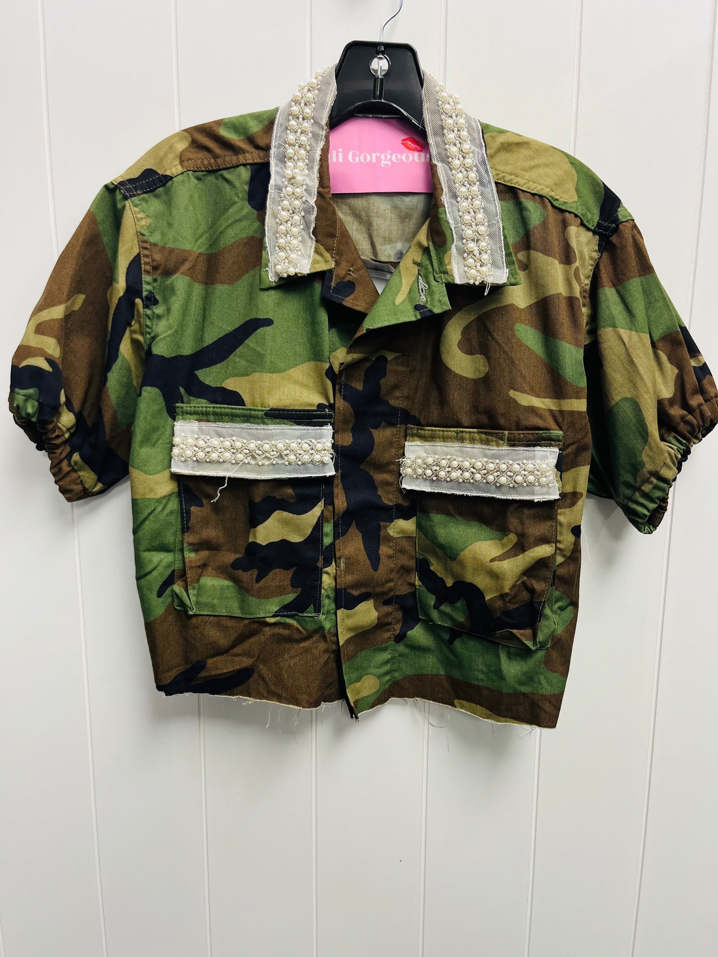 Jacket Utility By Hi Gorgeous In Camouflage Print, Size: M