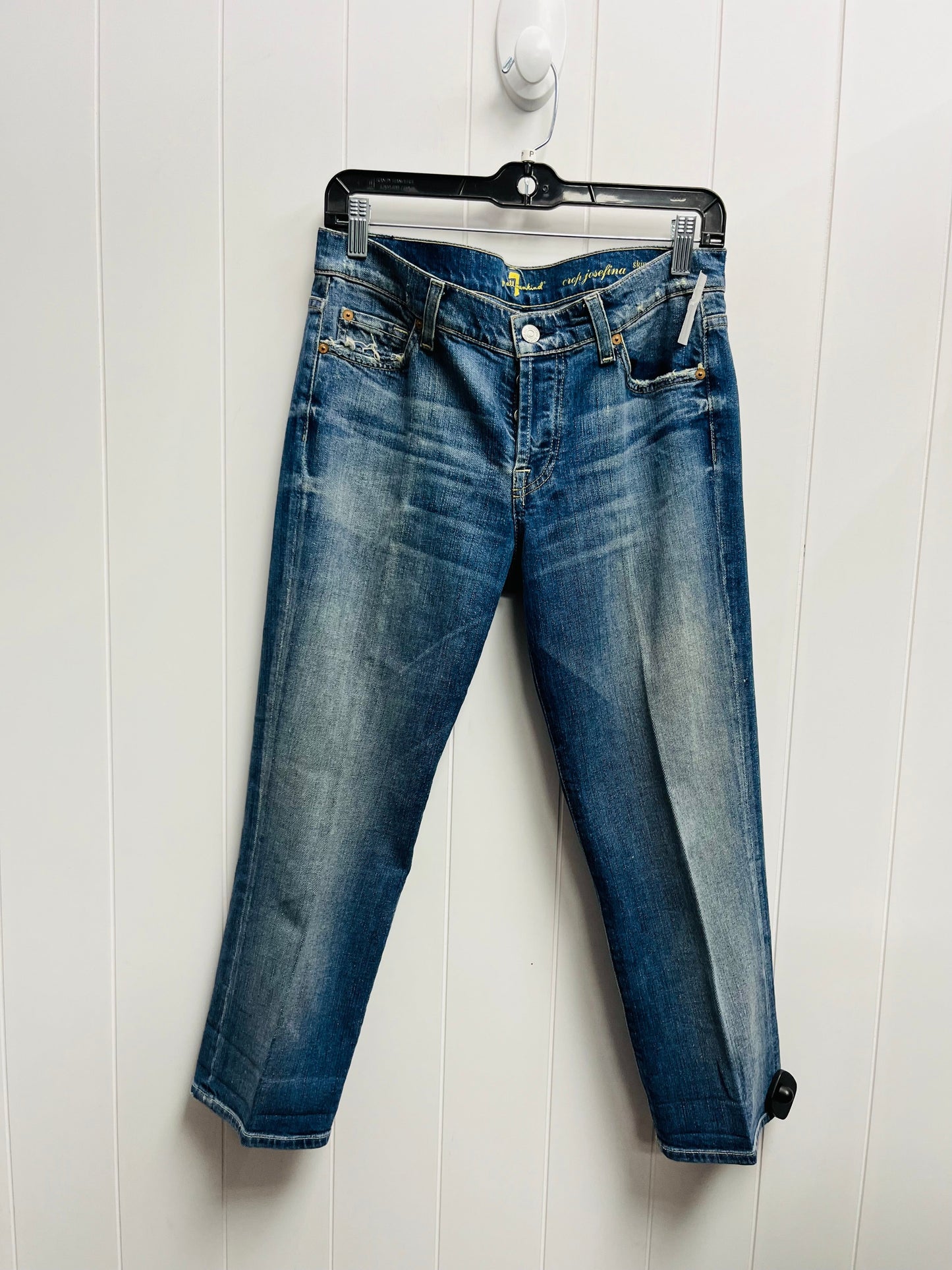 Jeans Skinny By 7 For All Mankind In Blue Denim, Size: 4