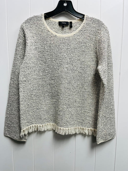 Sweater By Theory In Grey & White, Size: S