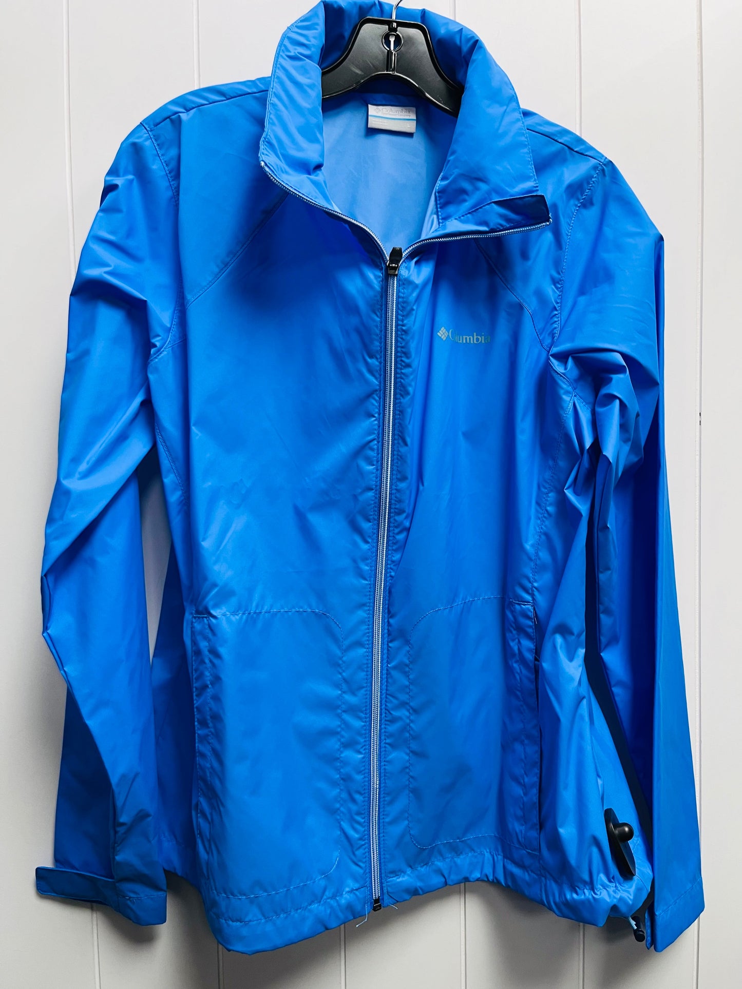 Jacket Windbreaker By Columbia In Blue, Size: L