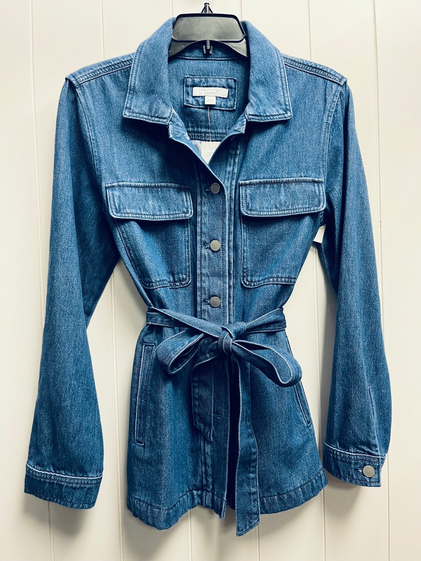 Jacket Denim By Ann Taylor In Blue Denim, Size: S