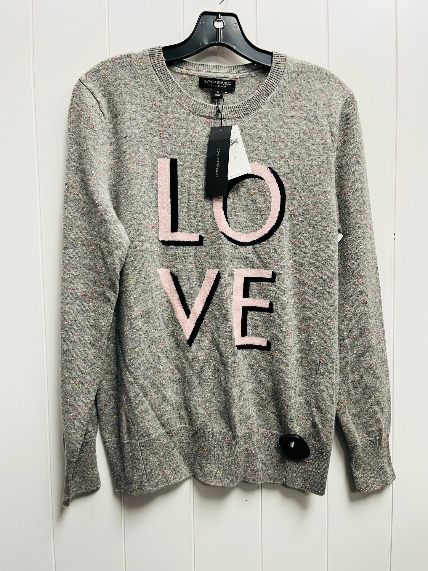 Sweater Cashmere By Banana Republic In Grey & Pink, Size: S