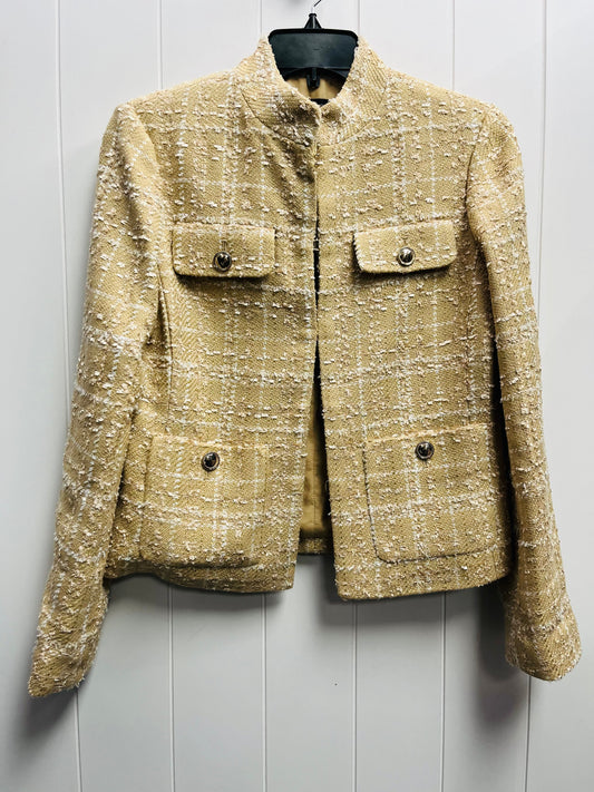 Jacket Other By Ann Taylor In Tan & White, Size: 4