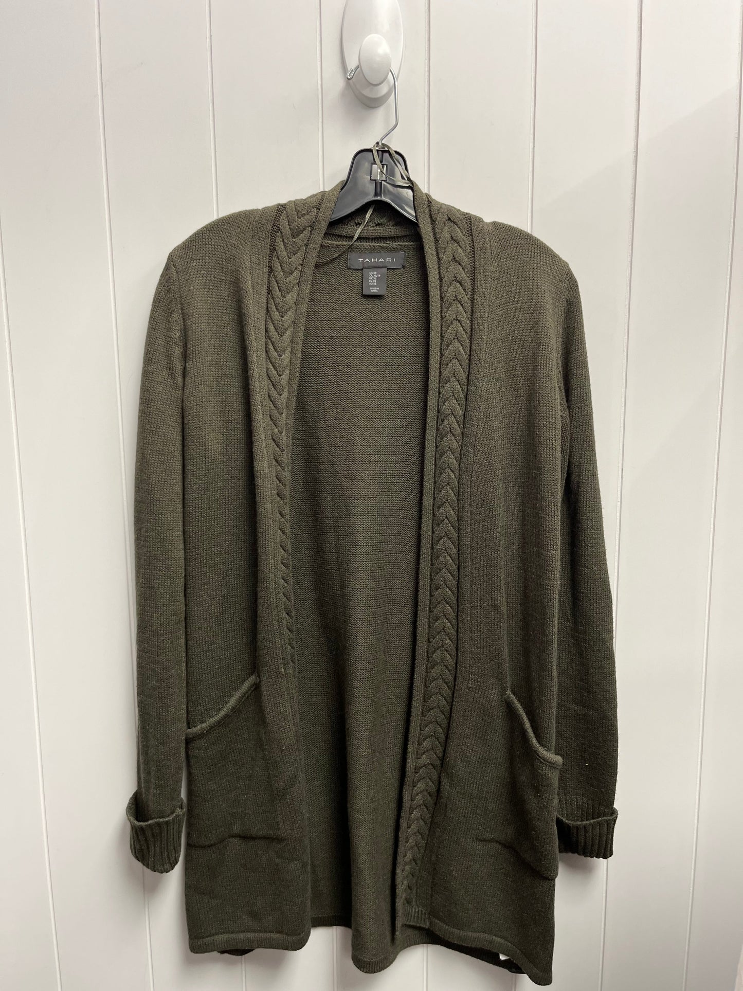 Sweater Cardigan By Tahari By Arthur Levine In Green, Size: Xs