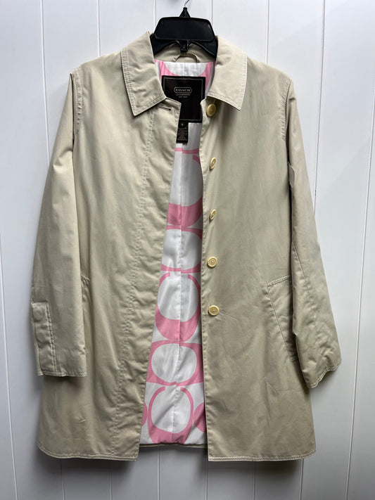 Coat Designer By Coach In Tan, Size: S