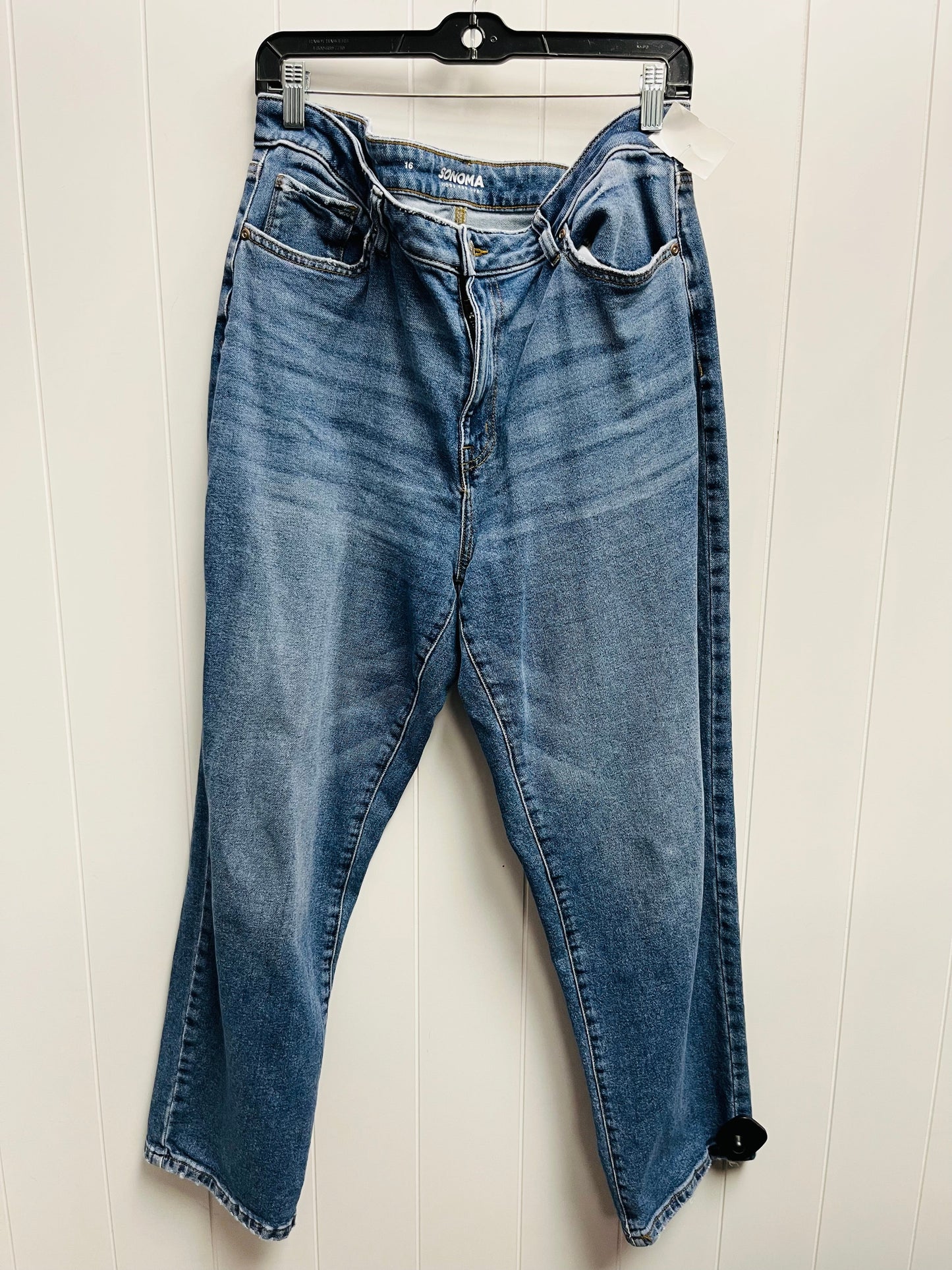 Jeans Straight By Sonoma In Blue Denim, Size: 16